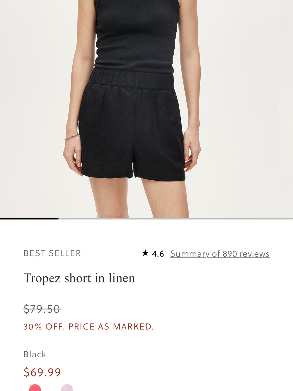 Tropez Linen Shorts - Black